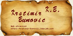 Krstimir Bunović vizit kartica